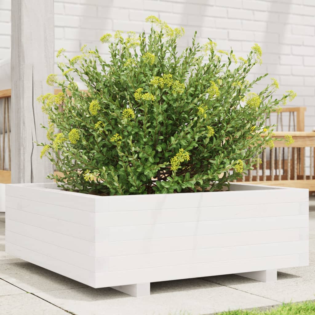 Vidaxx jardinière 70x70x26,5 cm bois de pin massif blanc