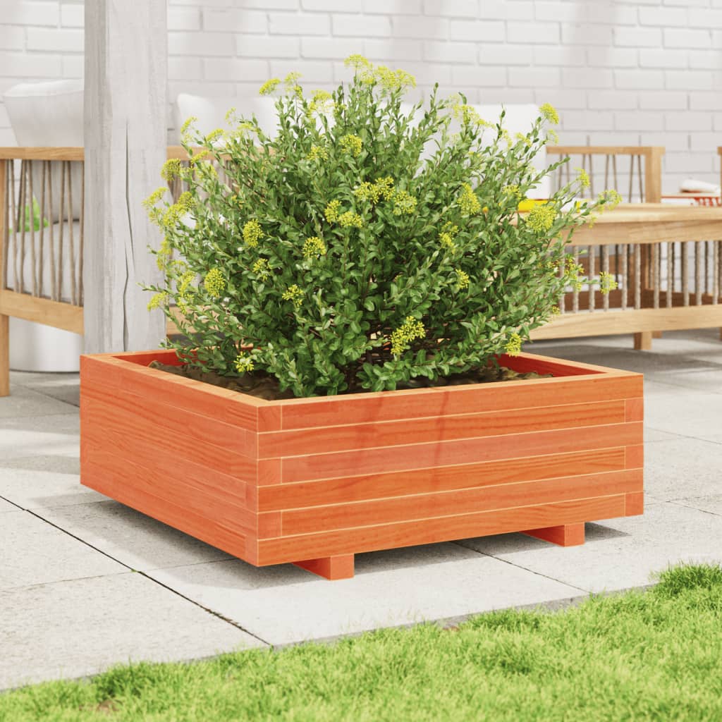 Vidaxx jardinière 70x70x26,5 cm bois de pin massif, marron lavé