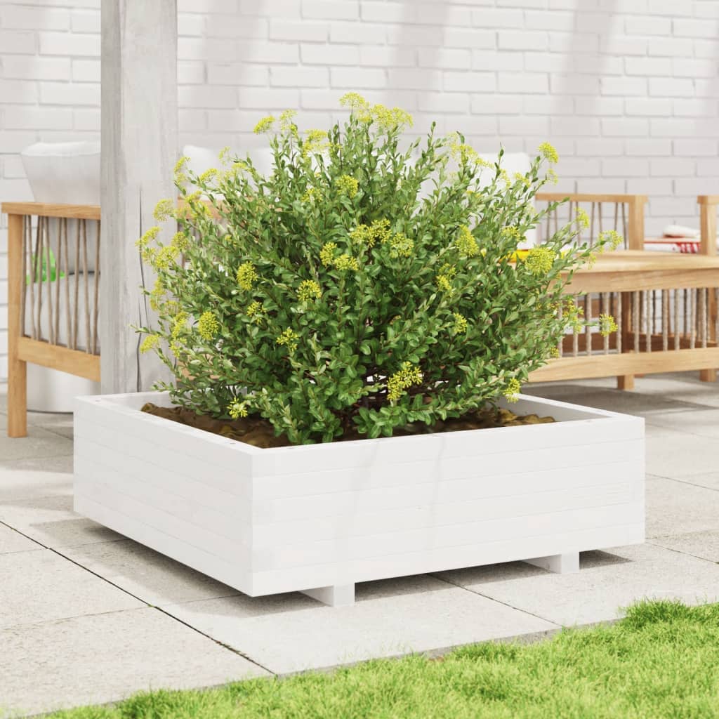 Vidaxx jardinière 80x80x26,5 cm bois de pin massif blanc