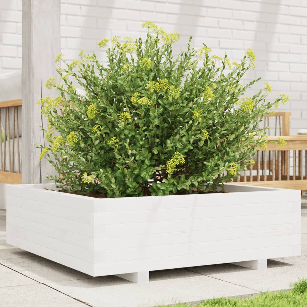 Vidaxx jardinière 80x80x26,5 cm bois de pin massif blanc