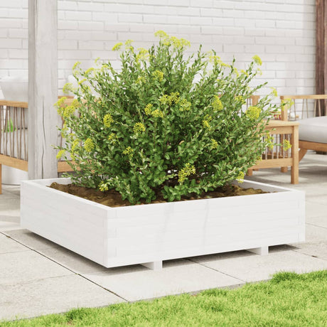 Vidaxx jardinière 100x100x26,5 cm bois de pin massif blanc