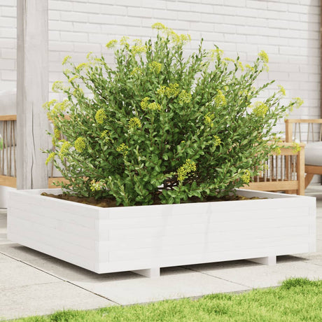 Vidaxx jardinière 100x100x26,5 cm bois de pin massif blanc