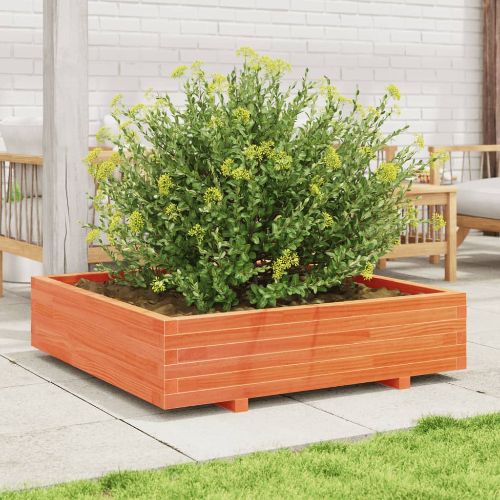 Vidaxx jardinière 100x100x26,5 cm bois de pin massif, marron lavé