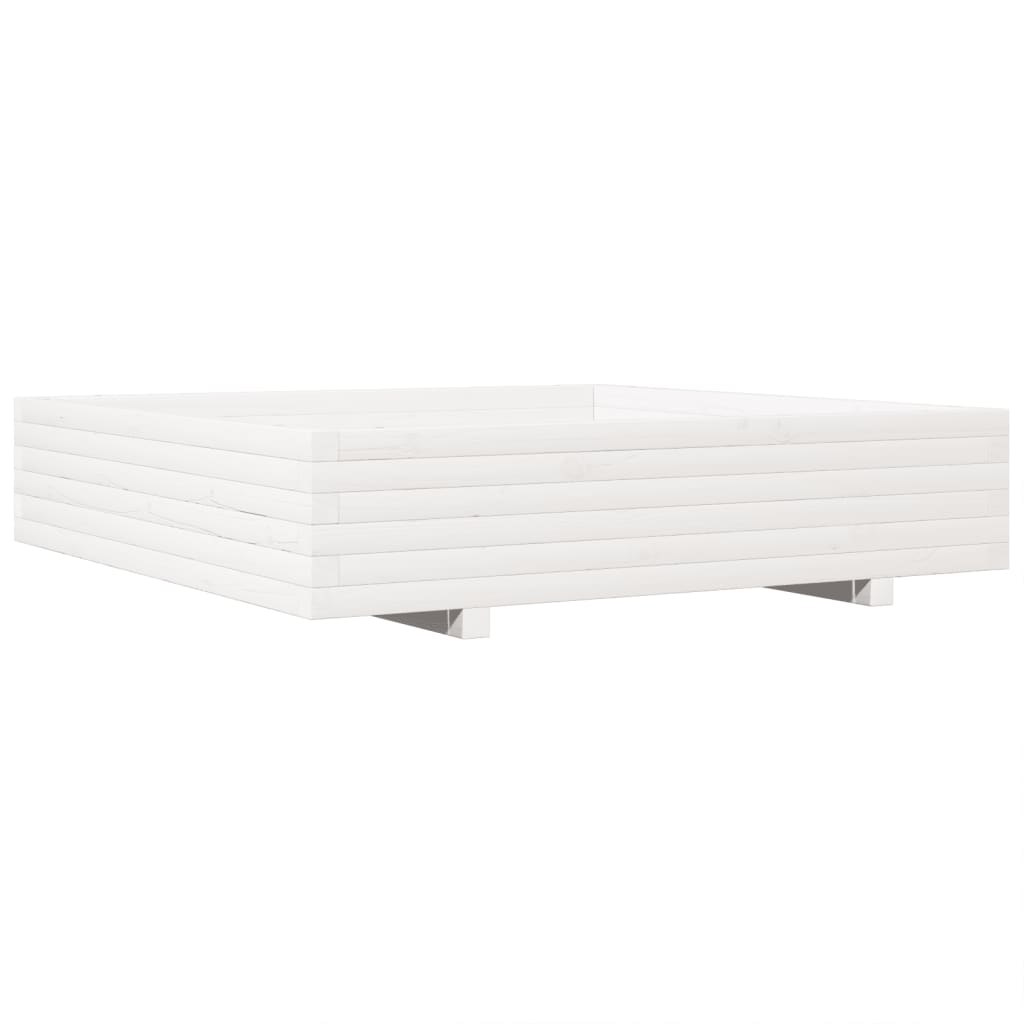 Vidaxx jardinière 110x110x26,5 cm bois de pin massif blanc