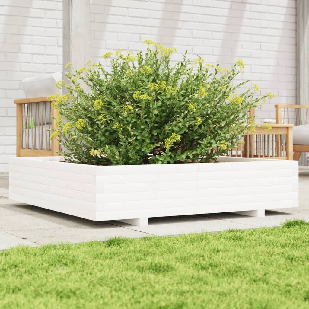 Vidaxx jardinière 110x110x26,5 cm bois de pin massif blanc