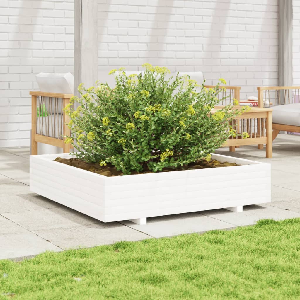 Vidaxx jardinière 110x110x26,5 cm bois de pin massif blanc