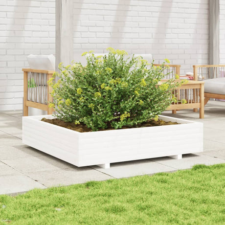 Vidaxx jardinière 110x110x26,5 cm bois de pin massif blanc