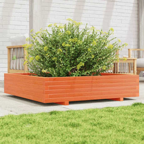 Vidaxx jardinière 110x110x26,5 cm bois de pin massif lavis marron