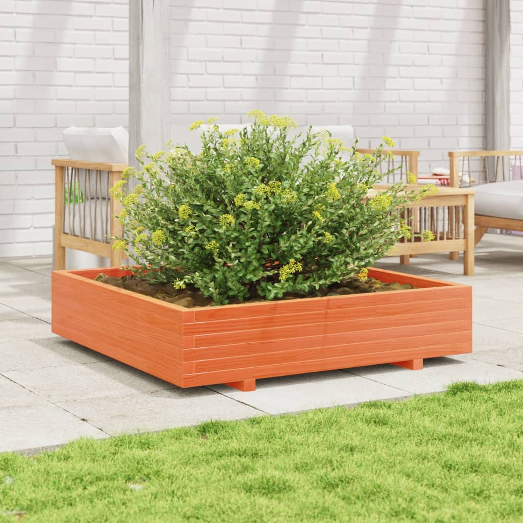 Vidaxx jardinière 110x110x26,5 cm bois de pin massif lavis marron