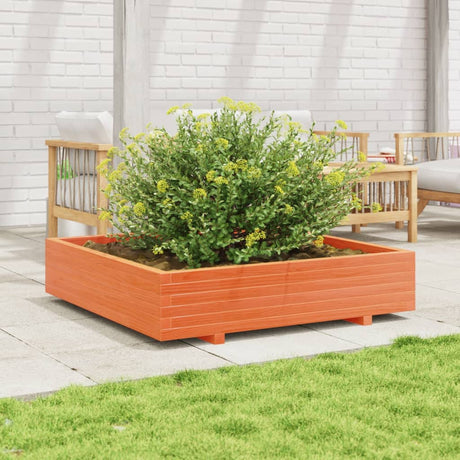 Vidaxx jardinière 110x110x26,5 cm bois de pin massif lavis marron