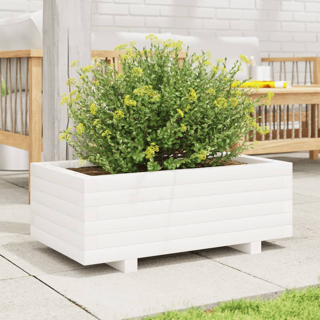 Vidaxx jardinière 70x40x26,5 cm bois de pin massif blanc