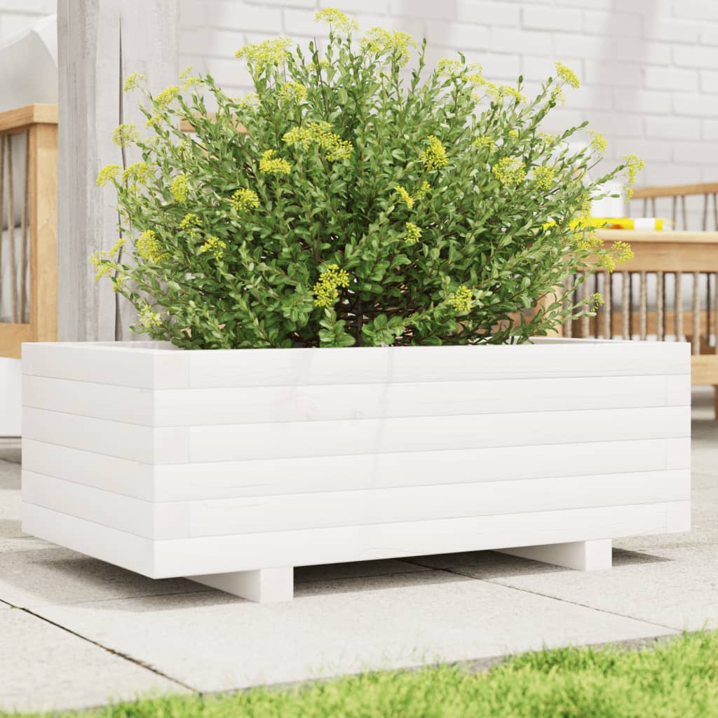 Vidaxx jardinière 70x40x26,5 cm bois de pin massif blanc