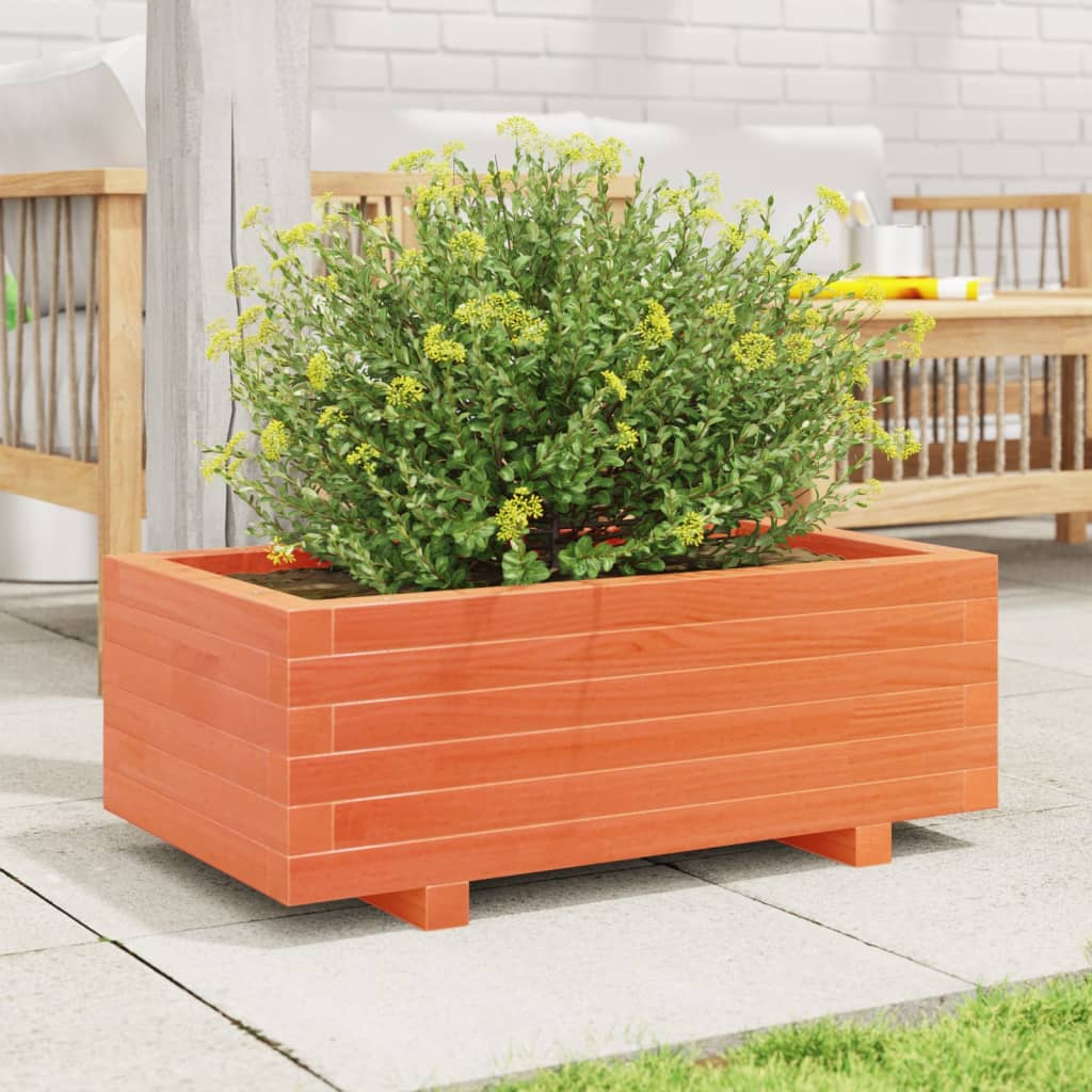 Vidaxx jardinière 70x40x26,5 cm bois de pin massif, marron lavé
