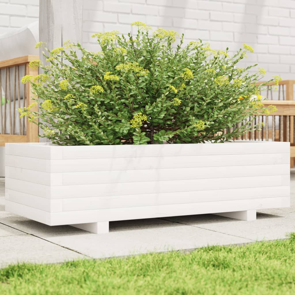 Vidaxx jardinière 90x40x26,5 cm bois de pin massif blanc