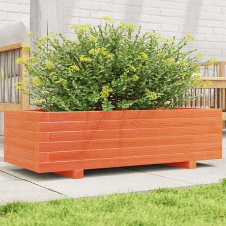 Vidaxx jardinière 90x40x26,5 cm bois de pin massif, marron lavé