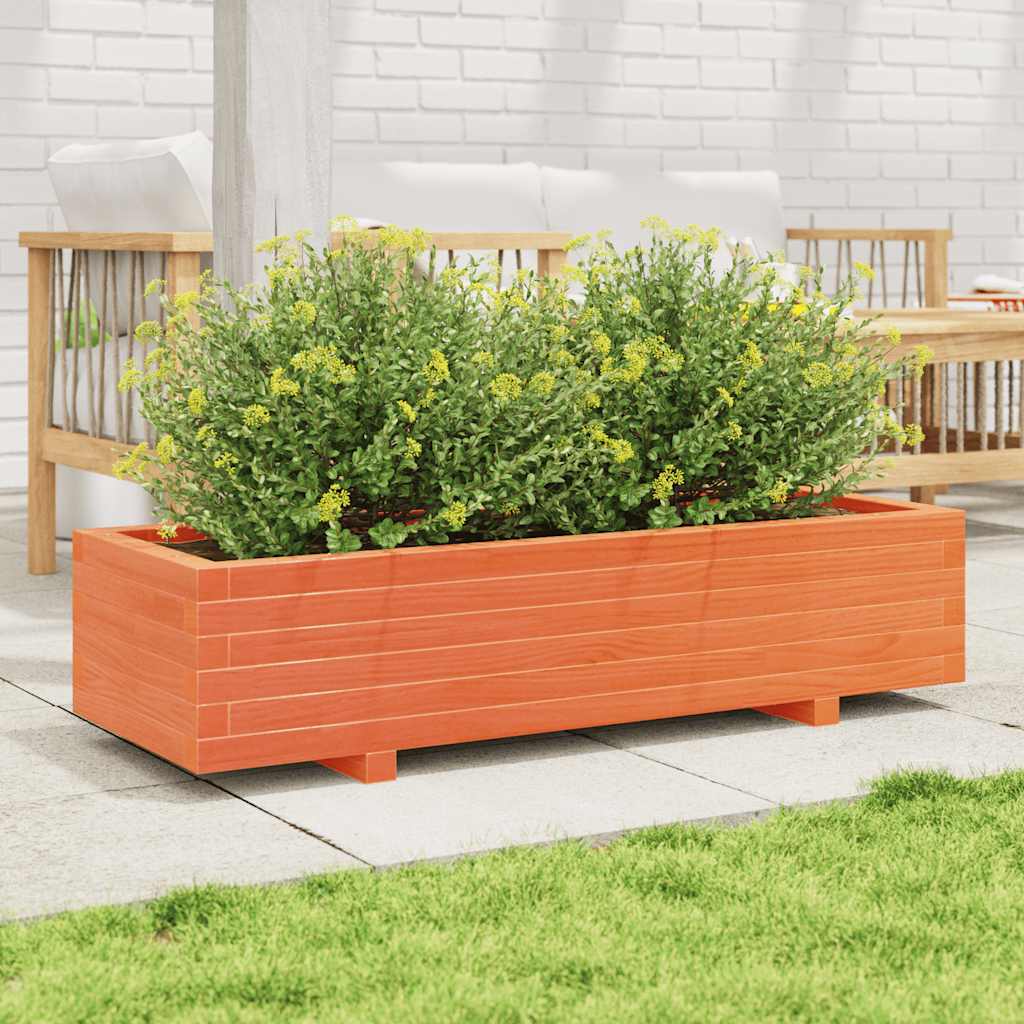 Vidaxx jardinière 110x40x26,5 cm bois de pin massif, marron lavé