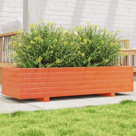 Vidaxx jardinière 110x40x26,5 cm bois de pin massif, marron lavé