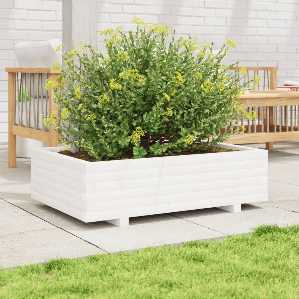 Vidaxx jardinière 90x60x26,5 cm bois de pin massif blanc