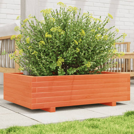 Vidaxx jardinière 90x60x26,5 cm bois de pin massif, marron lavé
