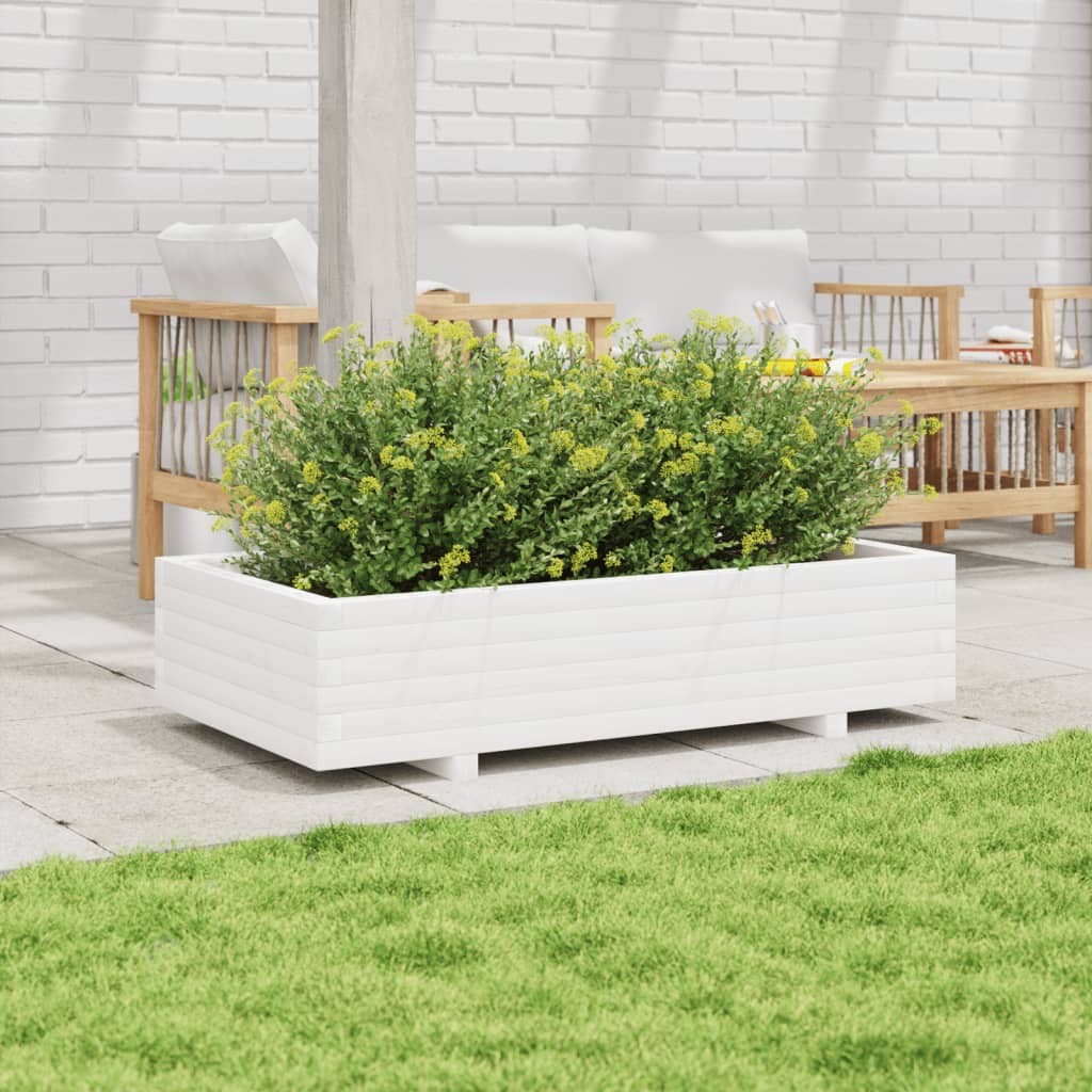 Vidaxx jardinière 110x60x26,5 cm bois de pin massif blanc