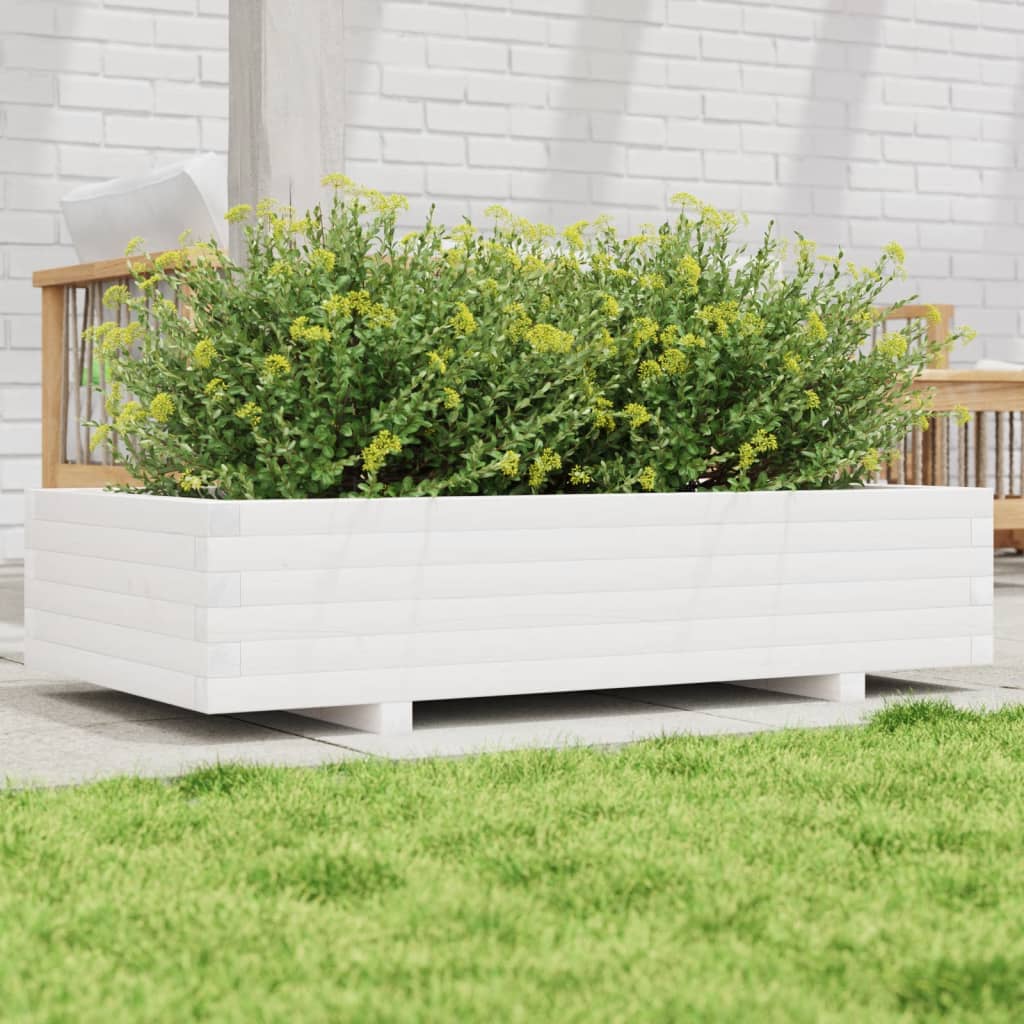 Vidaxx jardinière 110x60x26,5 cm bois de pin massif blanc