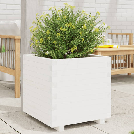 Vidaxx jardinière 60x60x49,5 cm bois de pin massif blanc