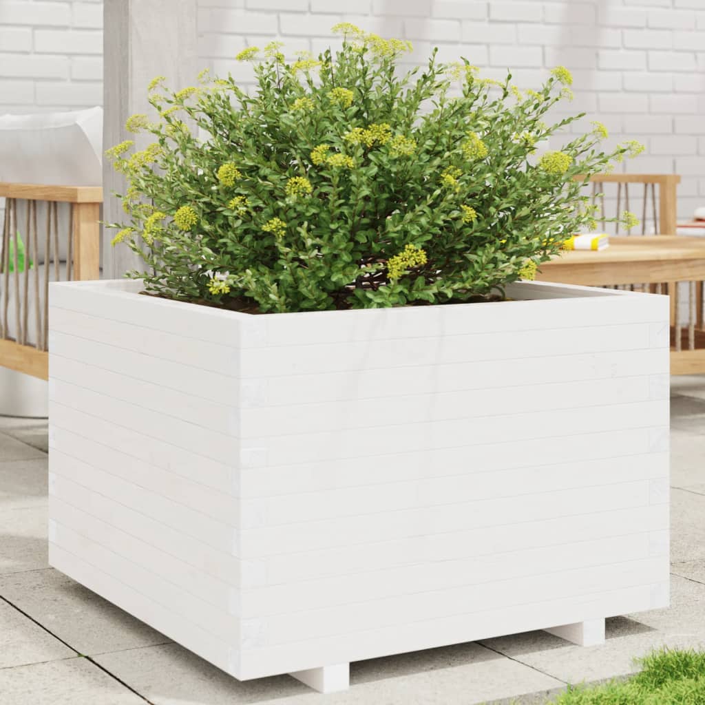 Vidaxx jardinière 70x70x49,5 cm bois de pin massif blanc