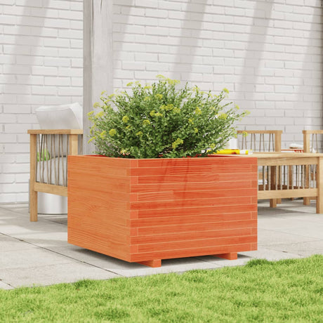 Vidaxx jardinière 70x70x49,5 cm bois de pin massif, marron lavé