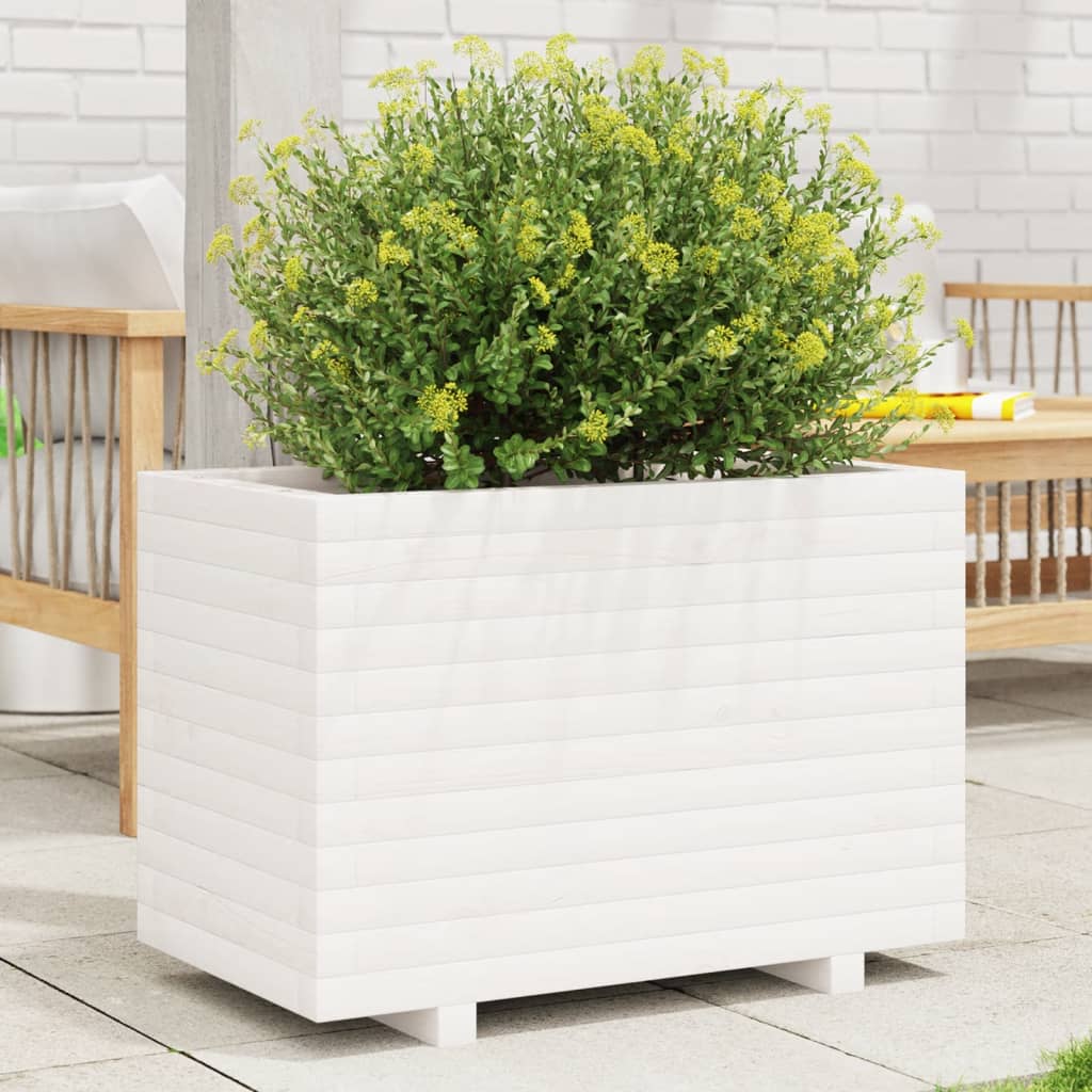 Vidaxx jardinière 70x40x49,5 cm bois de pin massif blanc