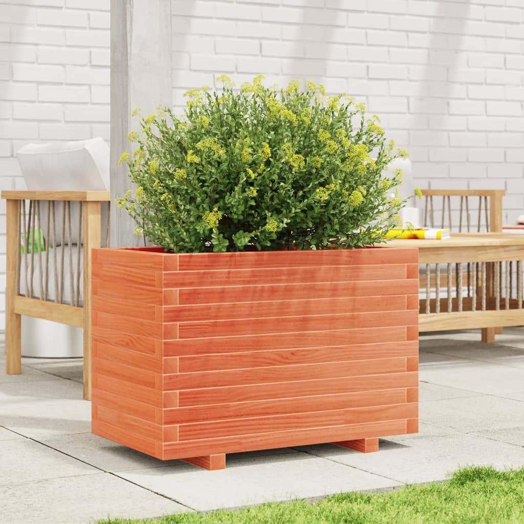Vidaxx jardinière 70x40x49,5 cm bois de pin massif, marron lavé