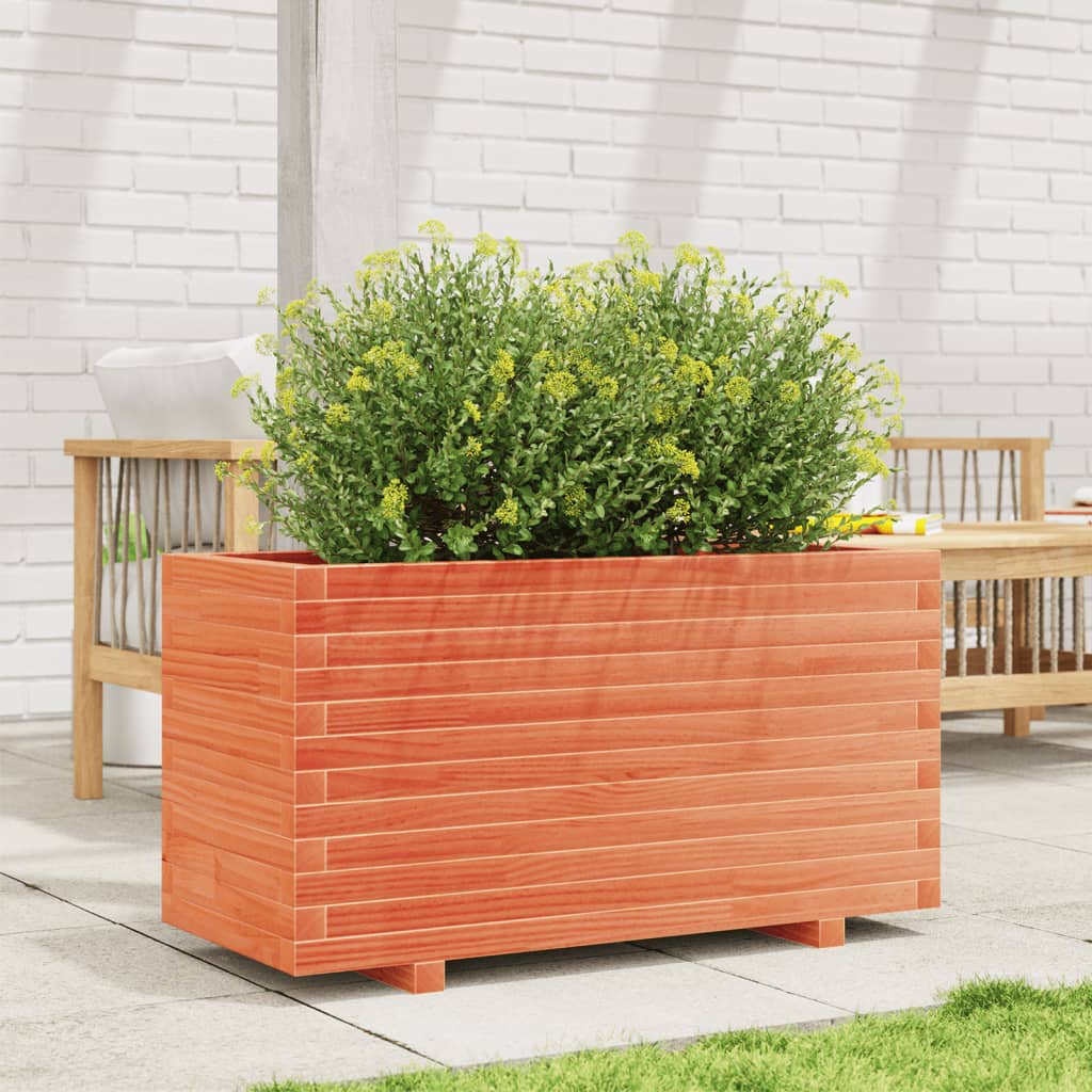 Vidaxx jardinière 90x40x49,5 cm bois de pin massif, marron lavé