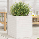 VidaXL Jardinière 40x40x46 cm bois de pin massif blanc