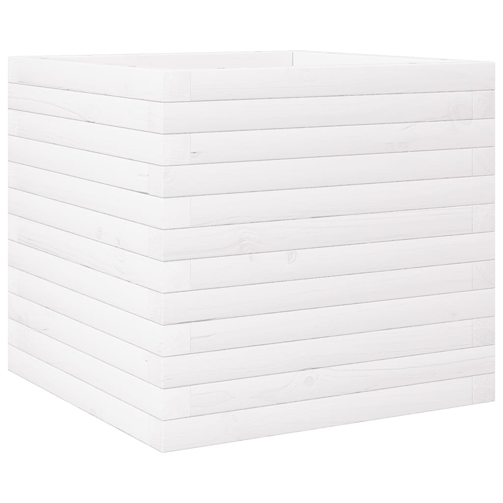 VidaXL Jardinière 50x50x46 cm bois de pin massif blanc