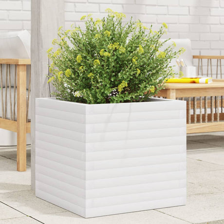 VidaXL Jardinière 50x50x46 cm bois de pin massif blanc
