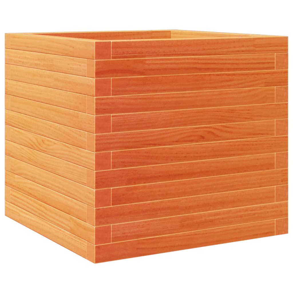 VidaXL Jardinière 50x50x46 cm bois de pin massif, marron lavé