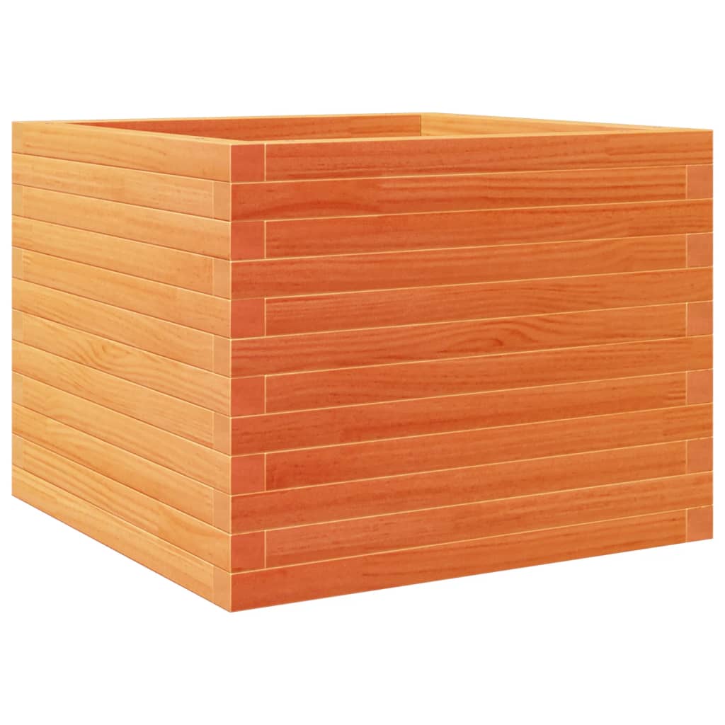 VidaXL Jardinière 60x60x46 cm bois de pin massif, marron lavé