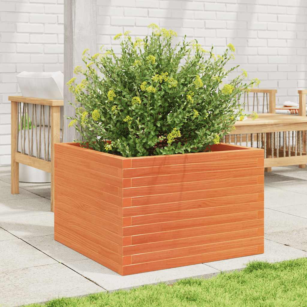 VidaXL Jardinière 70x70x46 cm bois de pin massif, marron lavé