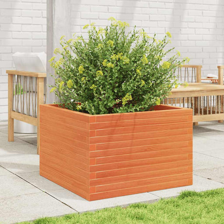 VidaXL Jardinière 70x70x46 cm bois de pin massif, marron lavé