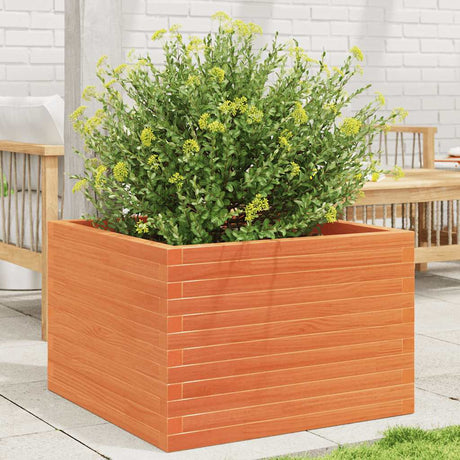 VidaXL Jardinière 70x70x46 cm bois de pin massif, marron lavé