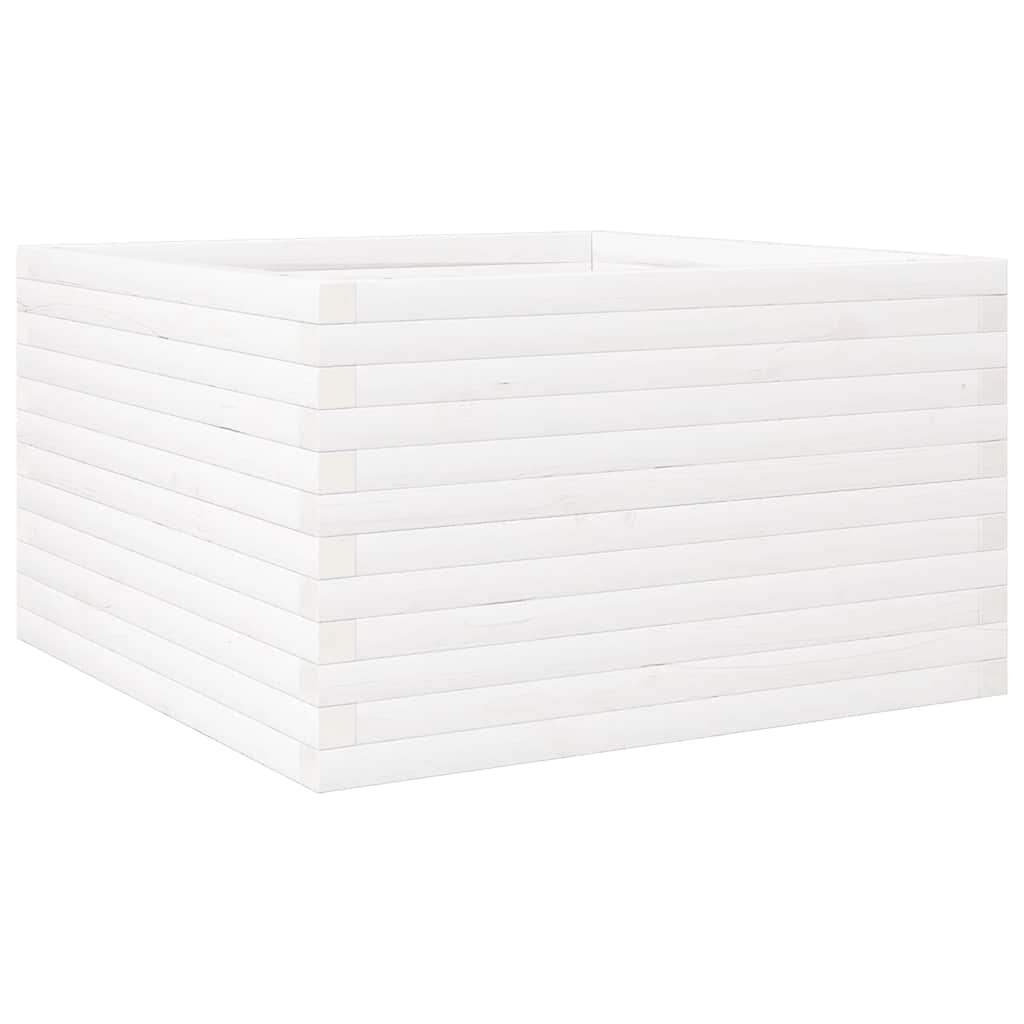 VidaXL Jardinière 80x80x46 cm bois de pin massif blanc