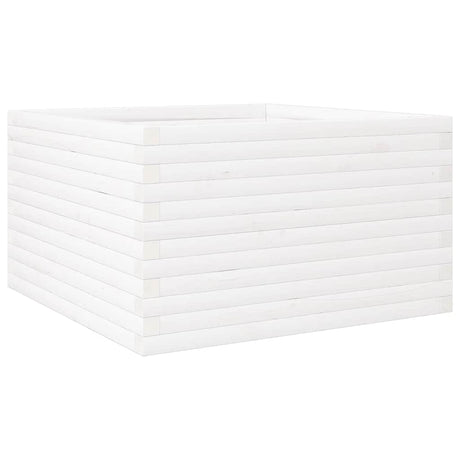 VidaXL Jardinière 80x80x46 cm bois de pin massif blanc