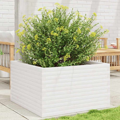 VidaXL Jardinière 80x80x46 cm bois de pin massif blanc