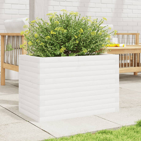 VidaXL Jardinière 70x40x46 cm bois de pin massif blanc