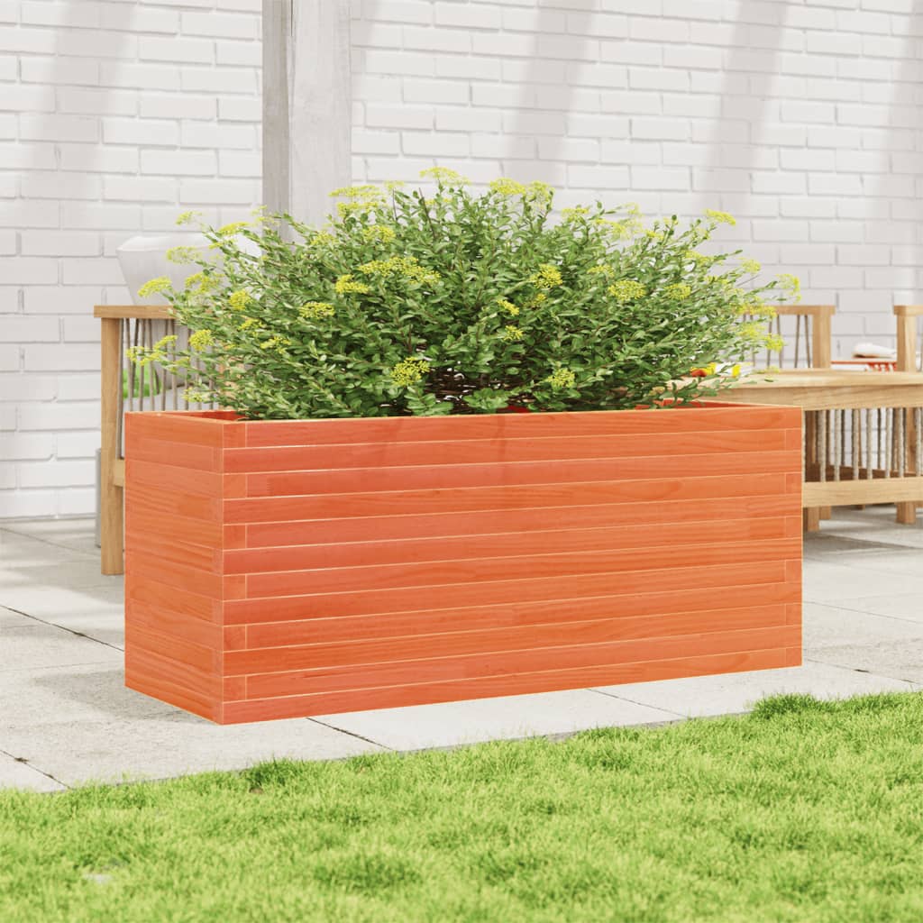 VidaXL Jardinière 110x40x46 cm bois de pin massif, marron lavé