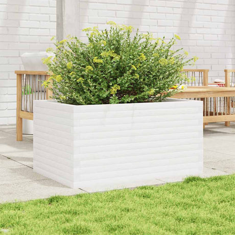 VidaXL Jardinière 90x60x46 cm bois de pin massif blanc