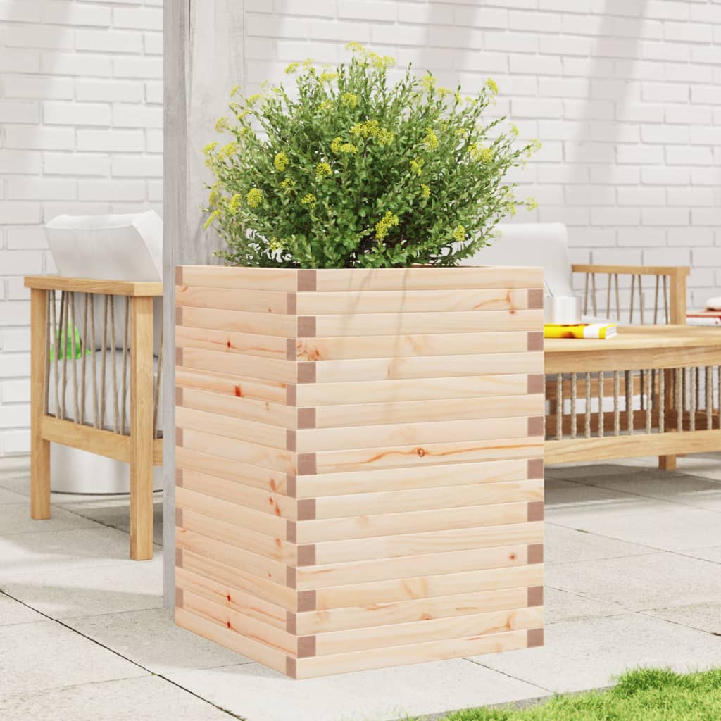 VidaXL Jardinière 50x50x68,5 cm bois de pin massif