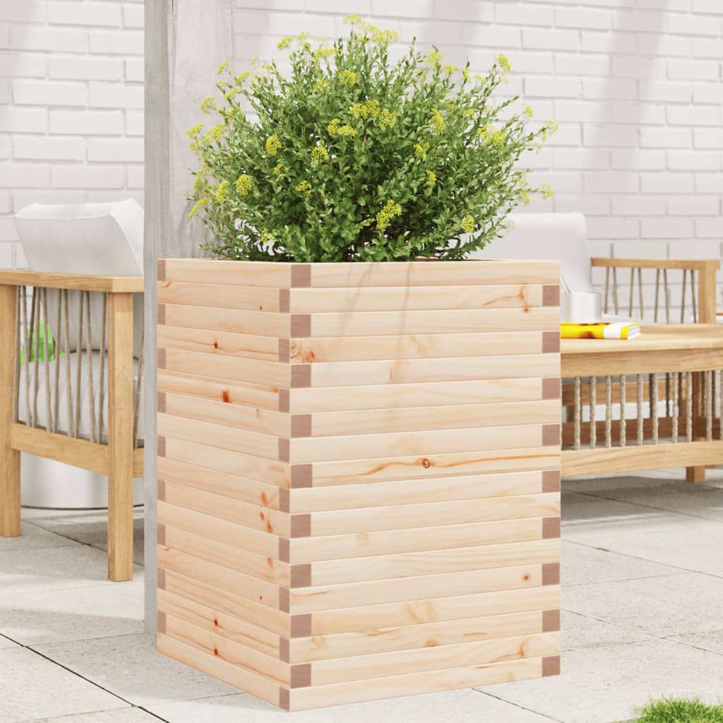 VidaXL Jardinière 50x50x68,5 cm bois de pin massif