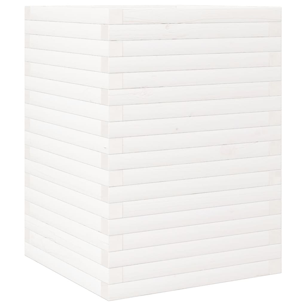VidaXL Jardinière 50x50x68,5 cm bois de pin massif blanc