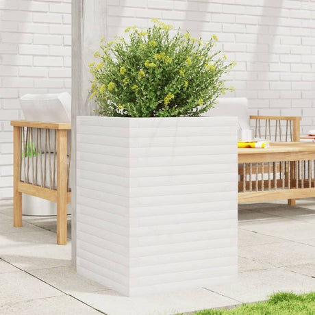 VidaXL Jardinière 50x50x68,5 cm bois de pin massif blanc