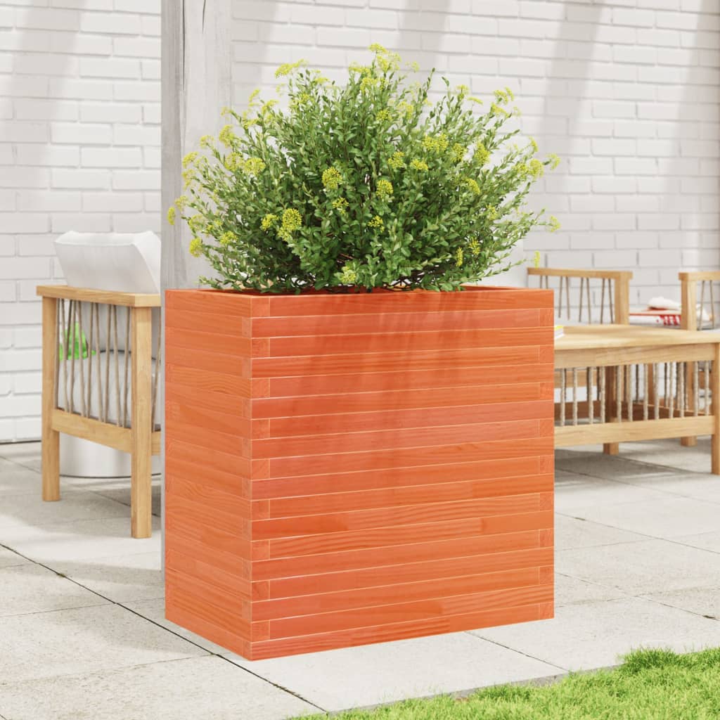VidaXL Jardinière 70x40x68,5 cm bois de pin massif, marron lavé